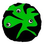 Green amoeba Large 18  Premium Round Cushions Back