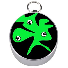 Green Amoeba Silver Compasses by Valentinaart