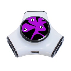 Purple Amoeba 3-port Usb Hub by Valentinaart