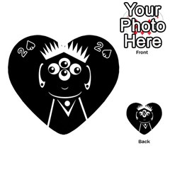 Black And White Voodoo Man Playing Cards 54 (heart)  by Valentinaart