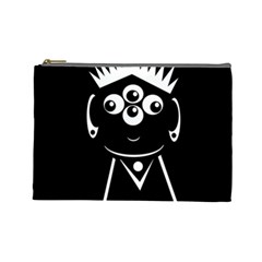 Black And White Voodoo Man Cosmetic Bag (large)  by Valentinaart