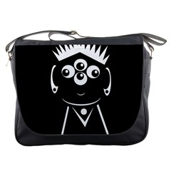 Black And White Voodoo Man Messenger Bags by Valentinaart