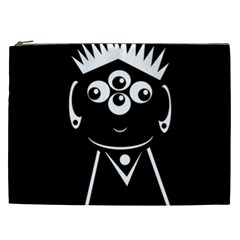 Black And White Voodoo Man Cosmetic Bag (xxl)  by Valentinaart