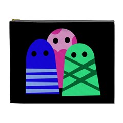 Three Monsters Cosmetic Bag (xl) by Valentinaart