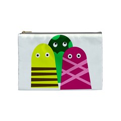 Three Mosters Cosmetic Bag (medium)  by Valentinaart