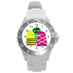 Three Mosters Round Plastic Sport Watch (l) by Valentinaart