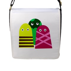 Three Mosters Flap Messenger Bag (l)  by Valentinaart