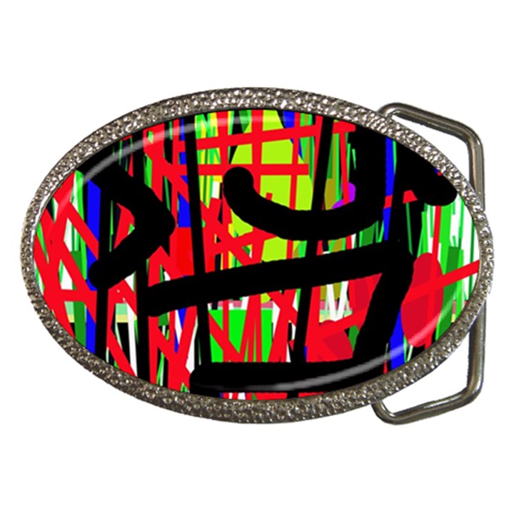 Colorful abstraction Belt Buckles