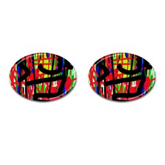 Colorful Abstraction Cufflinks (oval) by Valentinaart