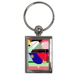 Abstract Train Key Chains (rectangle)  by Valentinaart