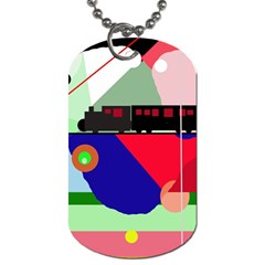 Abstract Train Dog Tag (two Sides) by Valentinaart