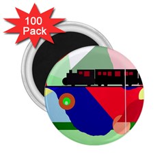 Abstract Train 2 25  Magnets (100 Pack)  by Valentinaart