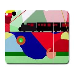 Abstract Train Large Mousepads by Valentinaart