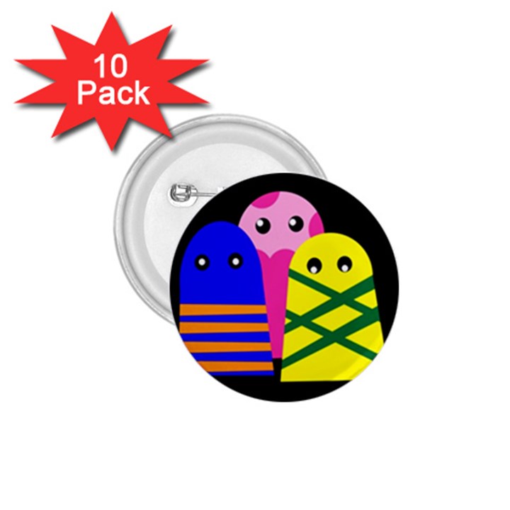 Three monsters 1.75  Buttons (10 pack)