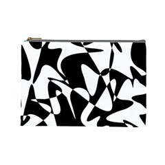 Black And White Elegant Pattern Cosmetic Bag (large)  by Valentinaart