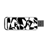 Black and white elegant pattern Portable USB Flash (Two Sides) Back