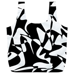 Black And White Elegant Pattern Full Print Recycle Bags (l)  by Valentinaart