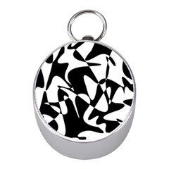 Black And White Elegant Pattern Mini Silver Compasses by Valentinaart