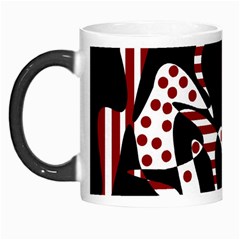 Red, Black And White Abstraction Morph Mugs by Valentinaart