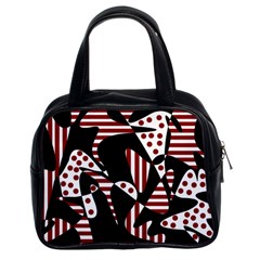 Red, Black And White Abstraction Classic Handbags (2 Sides) by Valentinaart