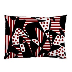 Red, Black And White Abstraction Pillow Case by Valentinaart
