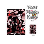 Red, black and white abstraction Playing Cards 54 (Mini)  Front - Heart8