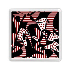 Red, Black And White Abstraction Memory Card Reader (square) 