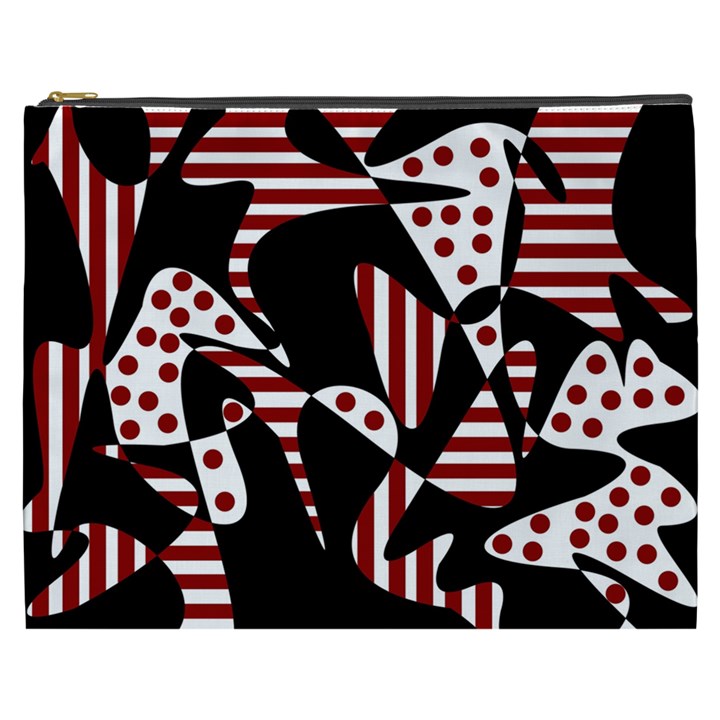 Red, black and white abstraction Cosmetic Bag (XXXL) 