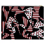 Red, black and white abstraction Cosmetic Bag (XXXL)  Back