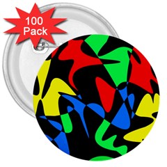 Colorful abstraction 3  Buttons (100 pack) 