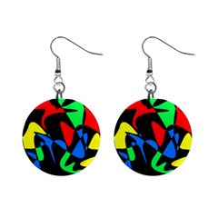 Colorful abstraction Mini Button Earrings