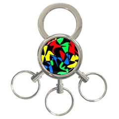 Colorful abstraction 3-Ring Key Chains