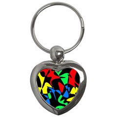 Colorful abstraction Key Chains (Heart) 