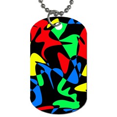 Colorful Abstraction Dog Tag (two Sides) by Valentinaart