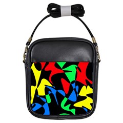 Colorful Abstraction Girls Sling Bags by Valentinaart