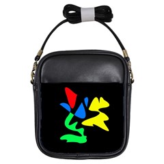 Colorful Abstraction Girls Sling Bags by Valentinaart