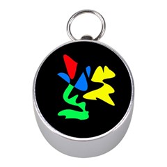 Colorful Abstraction Mini Silver Compasses by Valentinaart