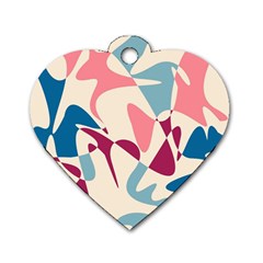 Blue, Pink And Purple Pattern Dog Tag Heart (one Side) by Valentinaart