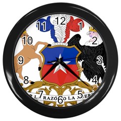 Coat Of Arms Of Chile  Wall Clocks (black)