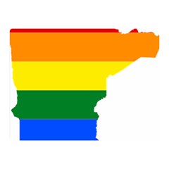 Lgbt Flag Map Of Minnesota  Double Sided Flano Blanket (mini)  by abbeyz71