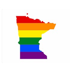 Lgbt Flag Map Of Minnesota  Double Sided Flano Blanket (medium)  by abbeyz71