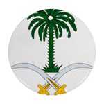 Emblem Of Saudi Arabia  Round Ornament (Two Sides)  Back