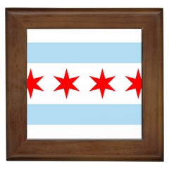 Flag Of Chicago Framed Tiles