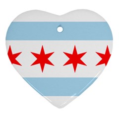 Flag Of Chicago Ornament (Heart) 