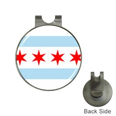 Flag Of Chicago Hat Clips with Golf Markers