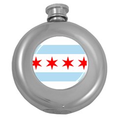 Flag Of Chicago Round Hip Flask (5 oz)