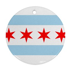Flag Of Chicago Round Ornament (Two Sides) 