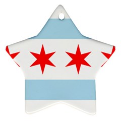 Flag Of Chicago Star Ornament (Two Sides) 