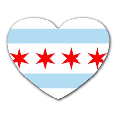 Flag Of Chicago Heart Mousepads