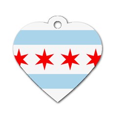 Flag Of Chicago Dog Tag Heart (One Side)